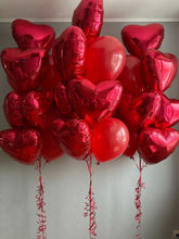 Συνθέσεις Μπαλονιών με Κόκκινα Latex & Foil Κόκκινες Καρδιές